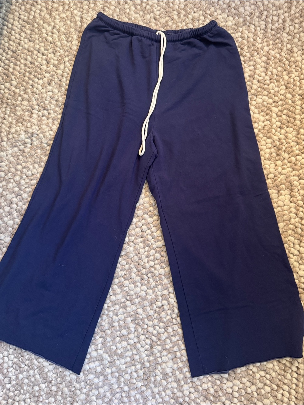 aerie Fleece Wide Leg Pant (Navy Size XL)